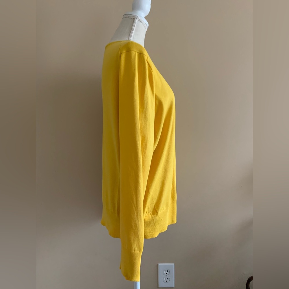 Lands End Yellow Button Cardigan - Picture 4 of 8